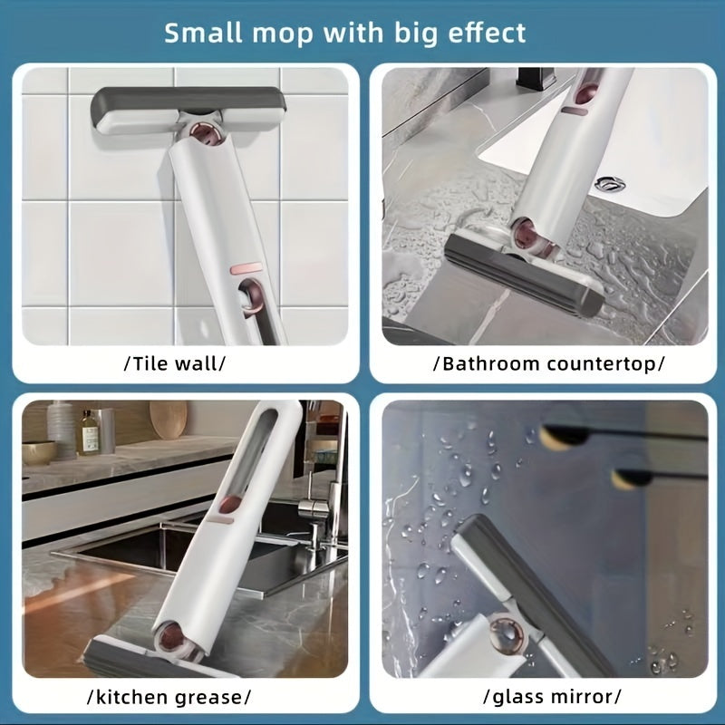 New Portable Self-NSqueeze Mini Mop, Lazy Hand Wash-Free Strong Absorbent Mop Multifunction
